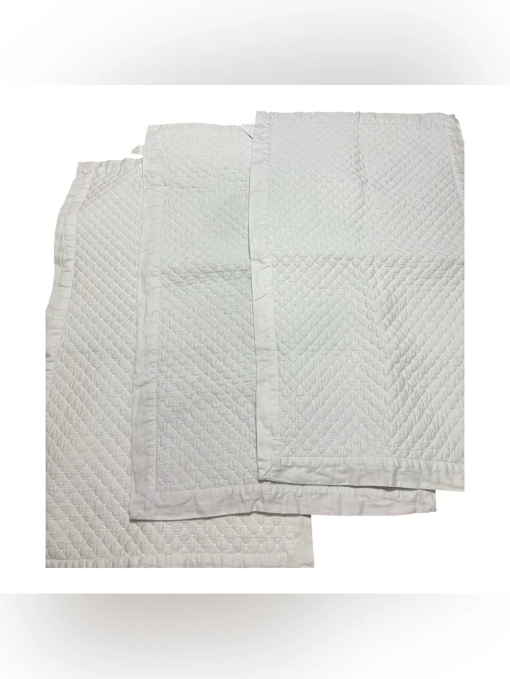 Charter Club Damask King Pillow Shams White Cotton Quilted Set of 3 40x24